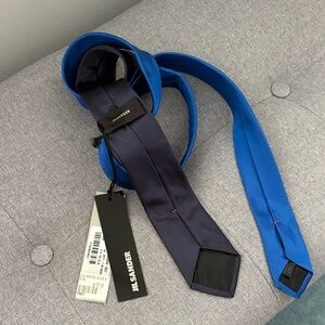 Jil Sander Navy and Royal Blue Tie